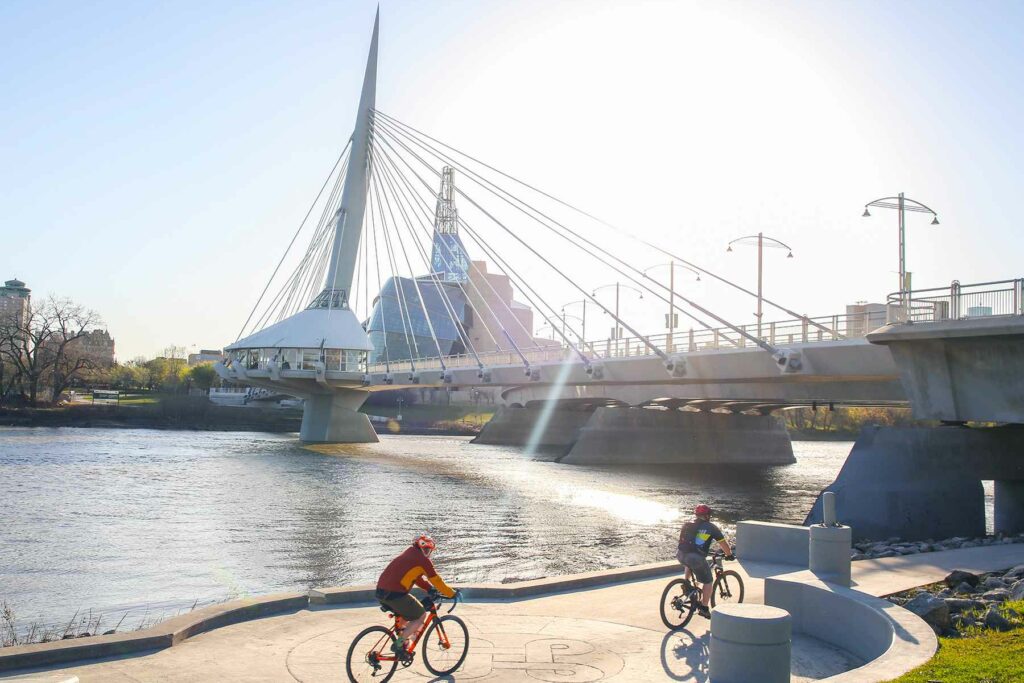 Cyclists in Winnipeg