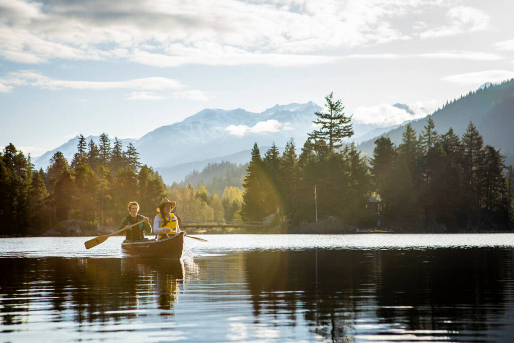 Kayaks on Alta Lake, Whistler, British Columbia
