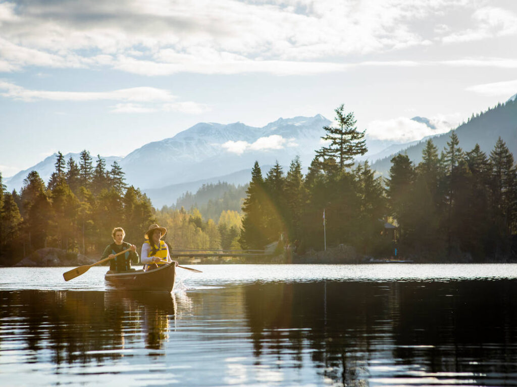 Kayaks on Alta Lake, Whistler, British Columbia