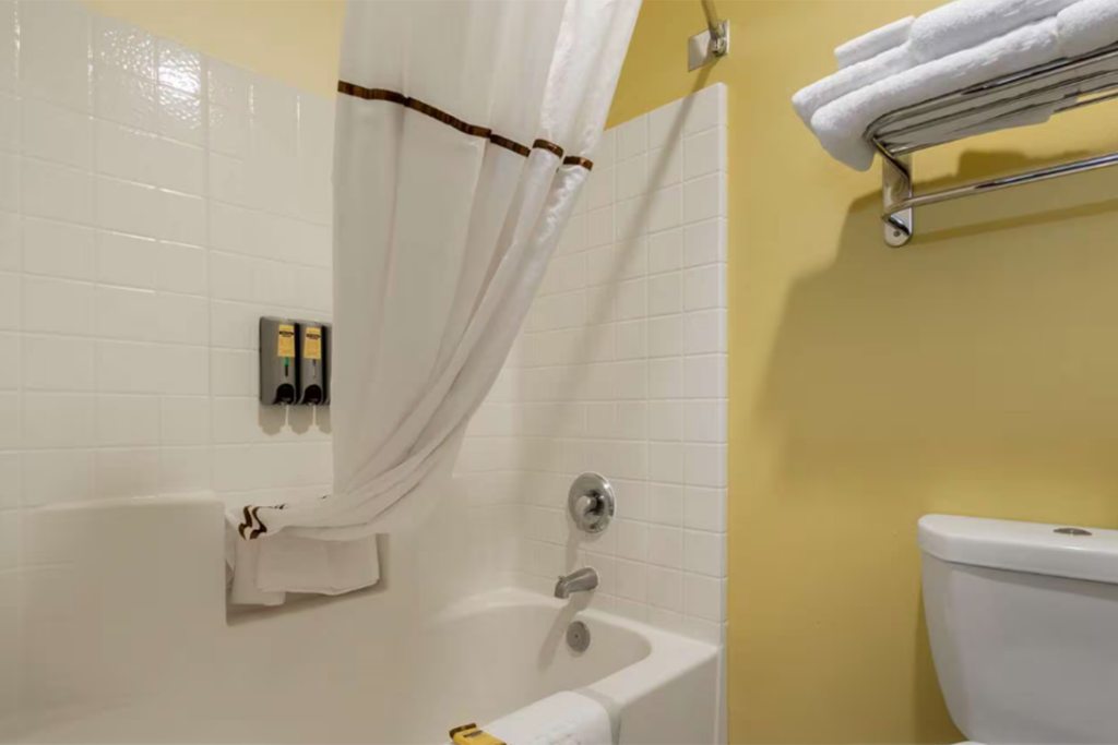 Hotel room bathroom