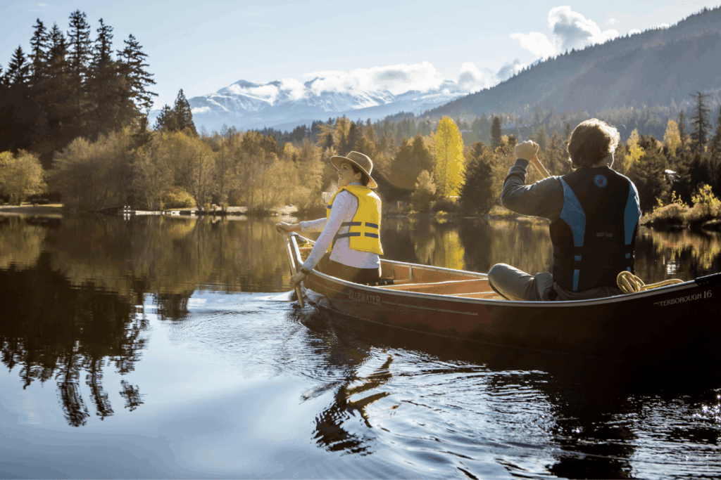 Canoeing on Alta Lake in Whistler