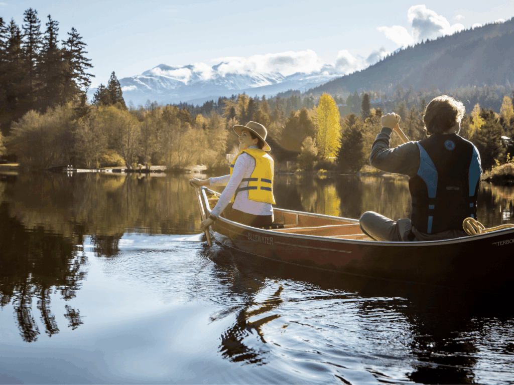 Canoeing on Alta Lake in Whistler