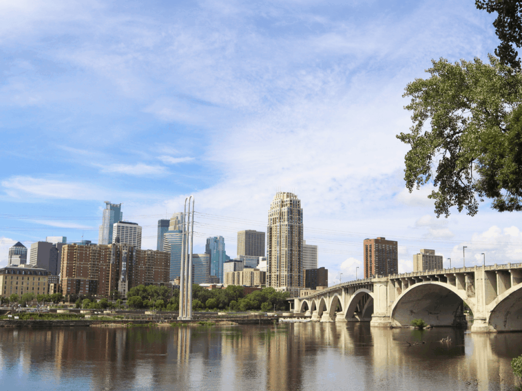 St. Anthony Falls on the Mississippi River in Minneapolis, Minnesota