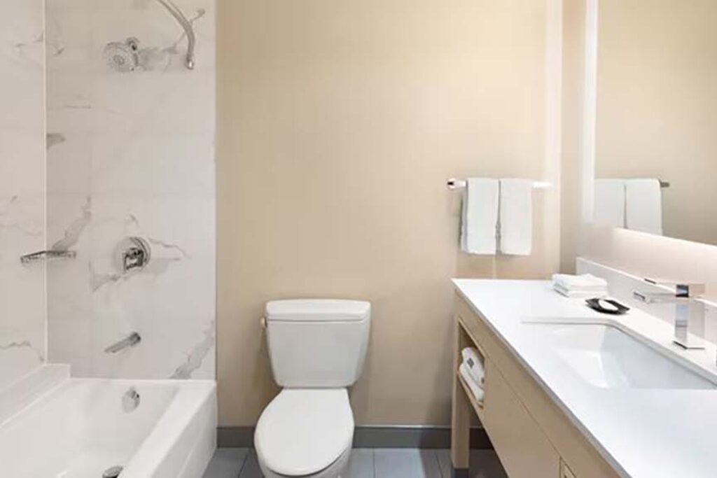 Hotel guest room bathroom