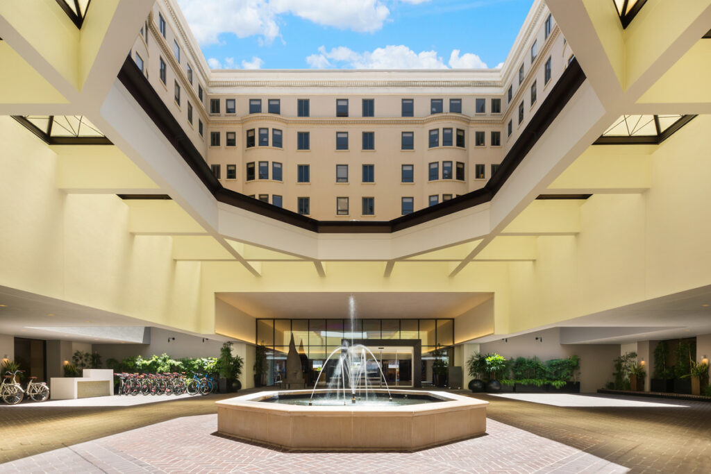Hotel courtyard
