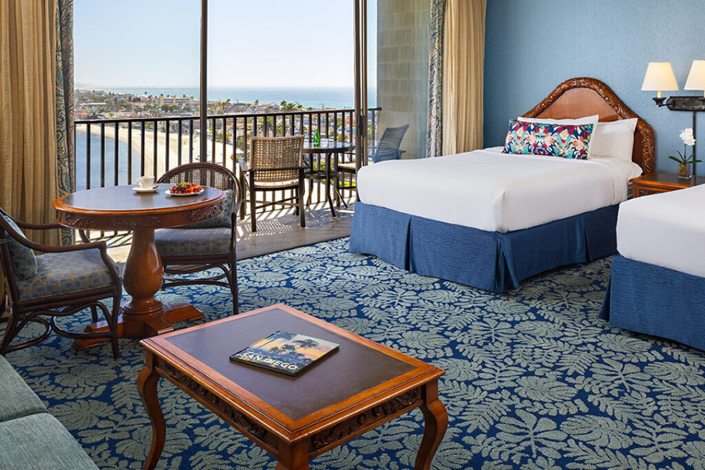 Guest room at resort with two twin beds