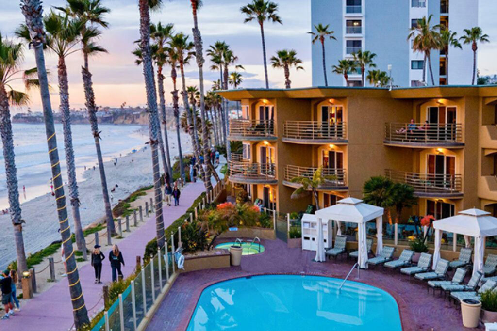 Aerial view of the hotel