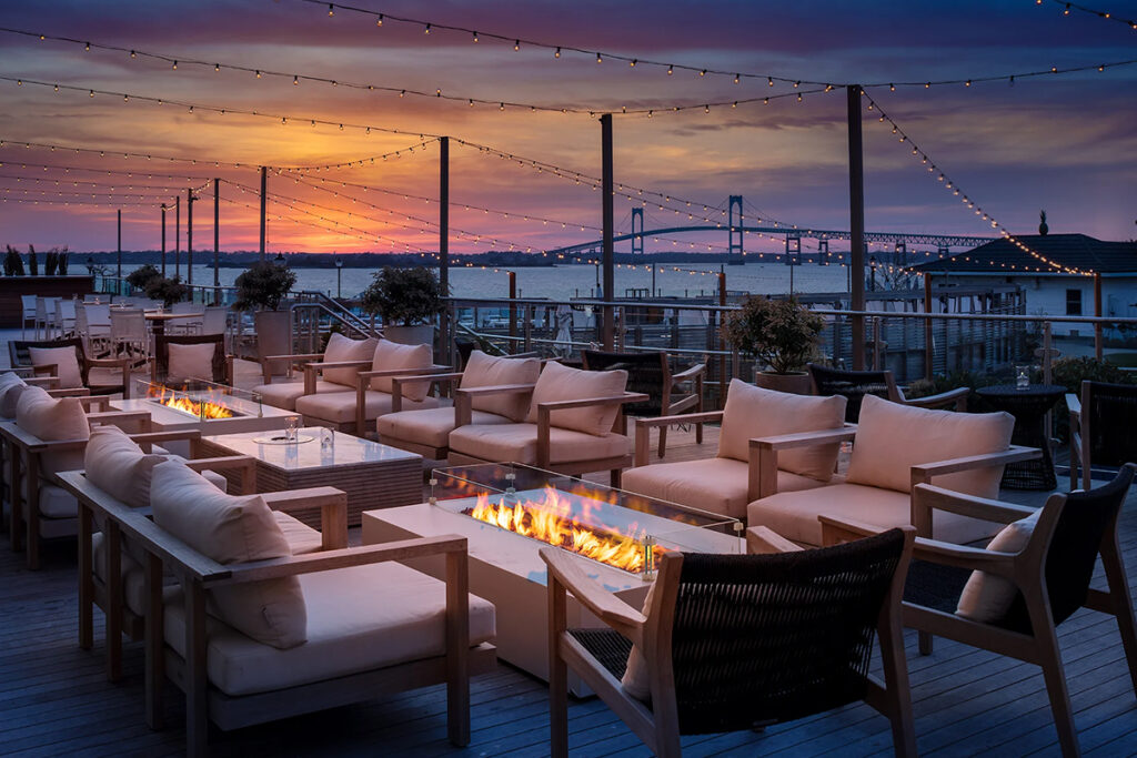 Firepits and lounge at resort