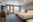 Hotel guest room with twin beds