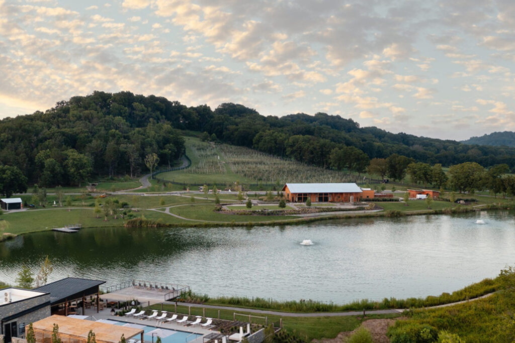 Lake by hotel