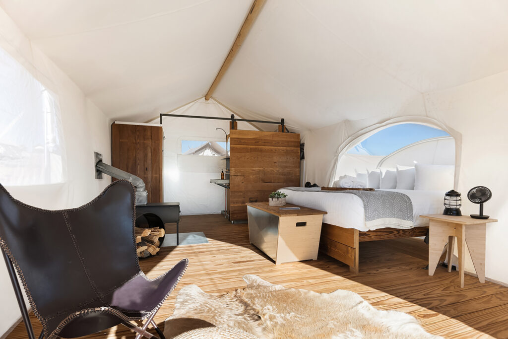 Tent suite with king bed