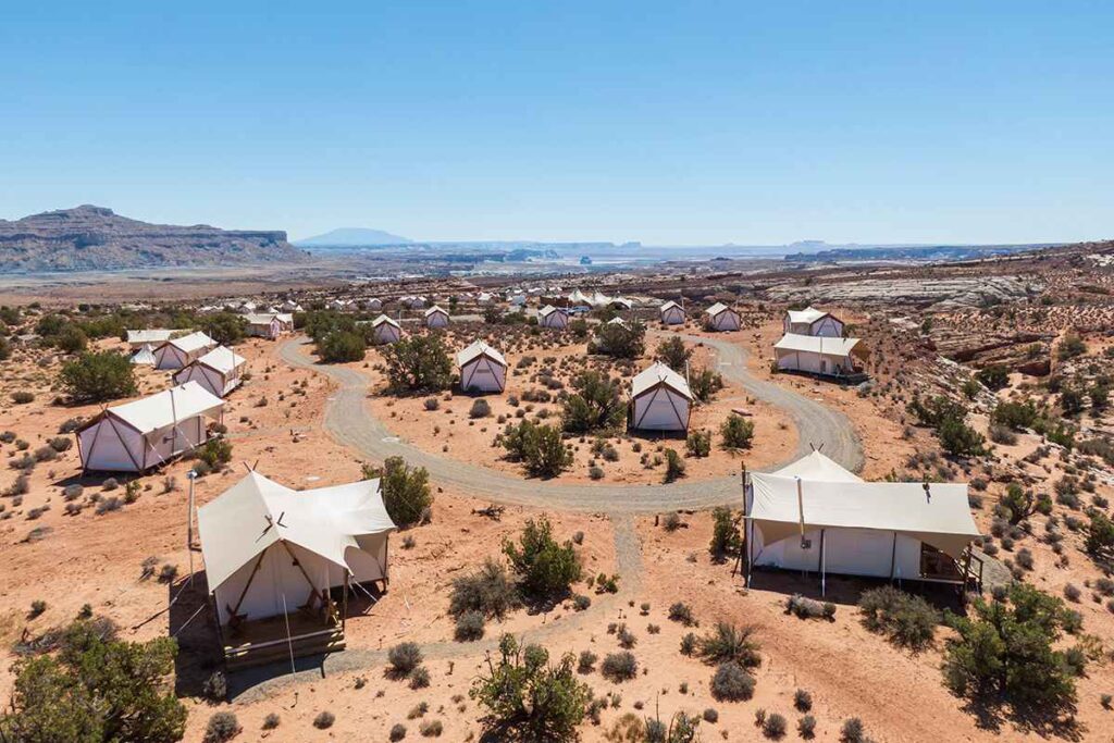 Aerial view of the camp grounds