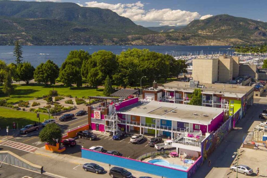 Aerial view of the hotel