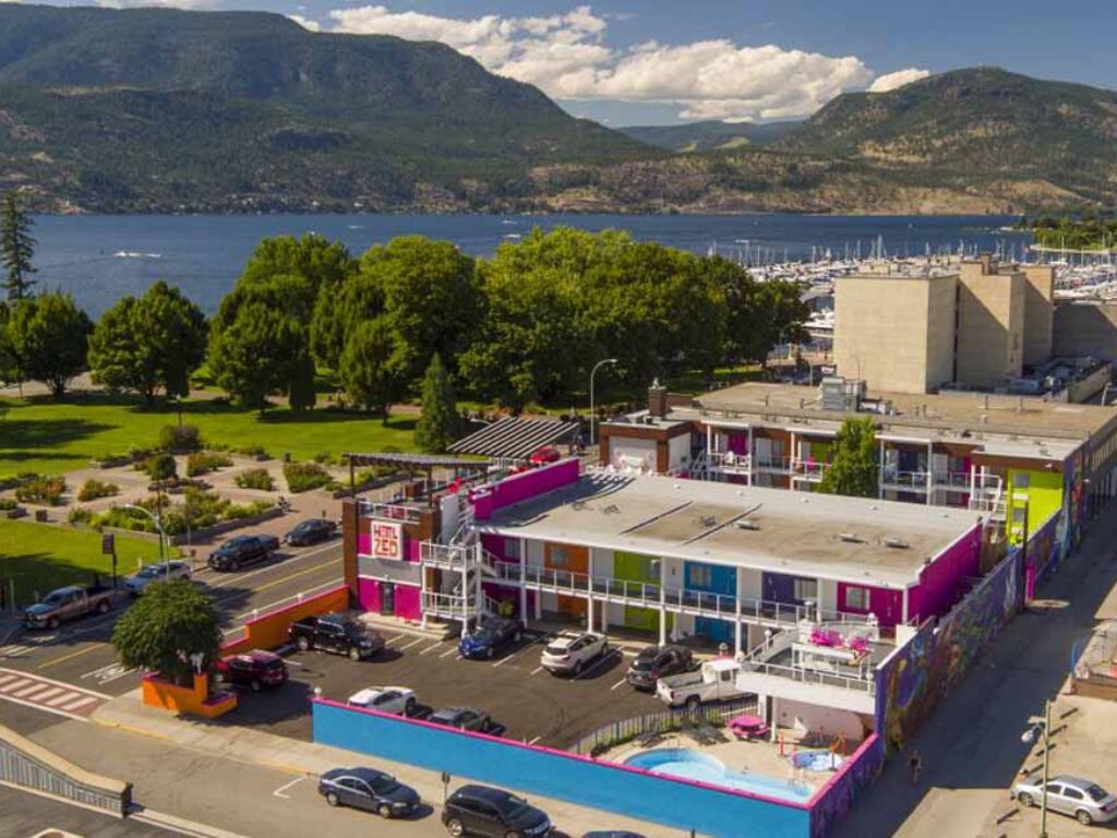 Aerial view of the hotel
