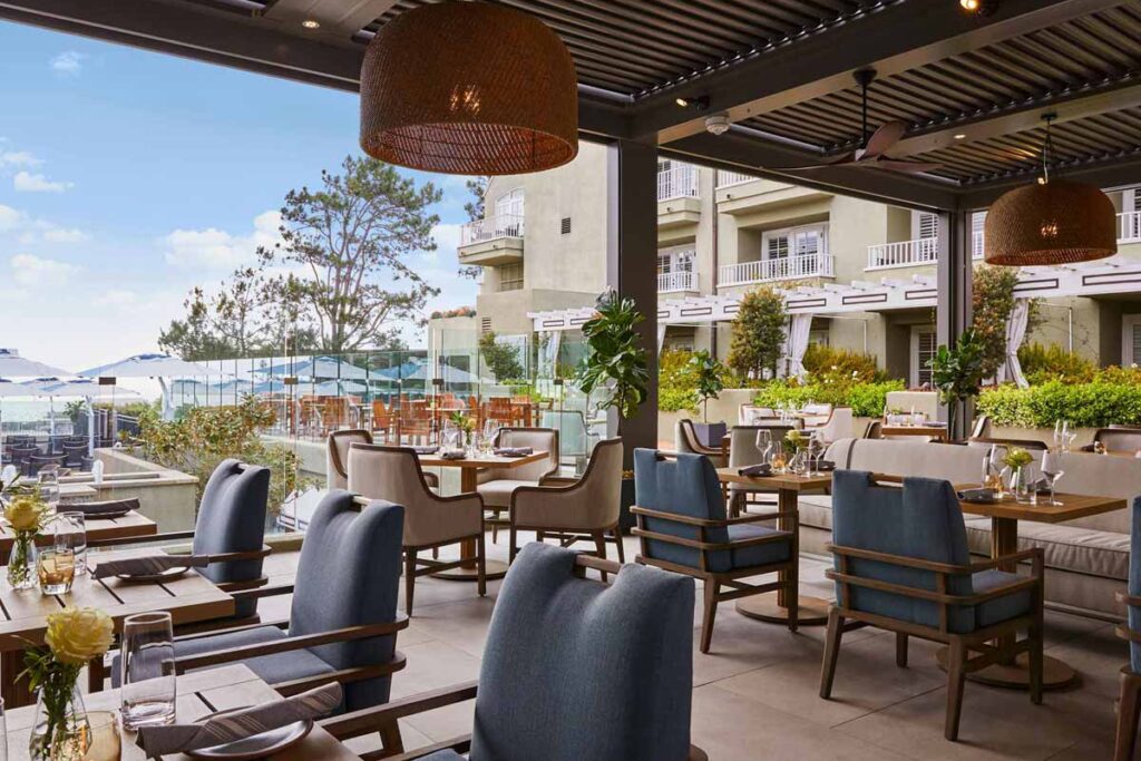 Outdoor dining area at the hotel