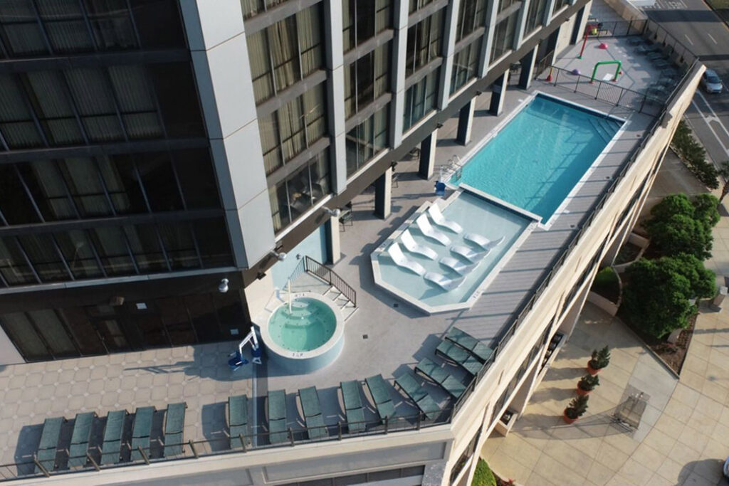 Aerial view of pool