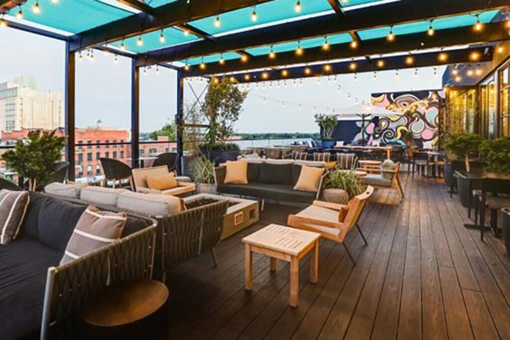 Roof top bar at the hotel