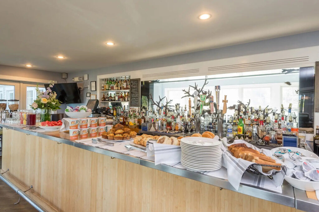 Breakfast spread at the hotel bar