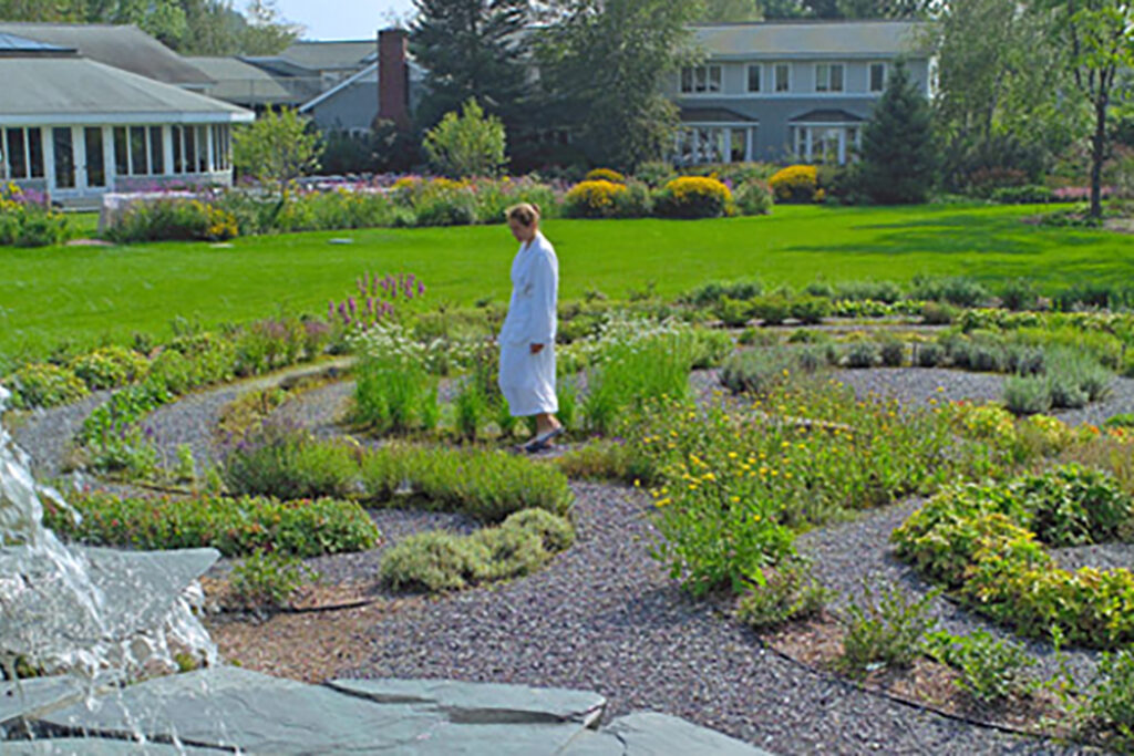 Guest walking around hotel grounds