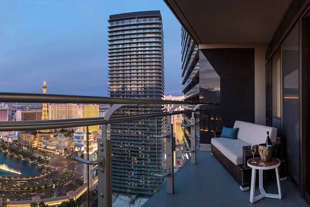 Terrace suite view overlooking the Las Vegas strip