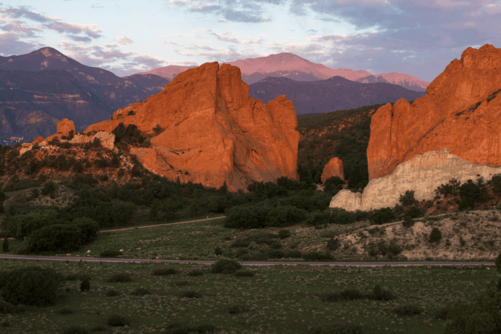 Pikes Peak and Garden of the Gods Park in Colorado Springs