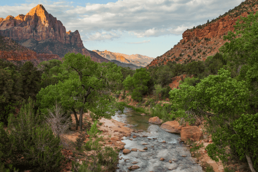The Watchman and the Virgin River - Zion National Park