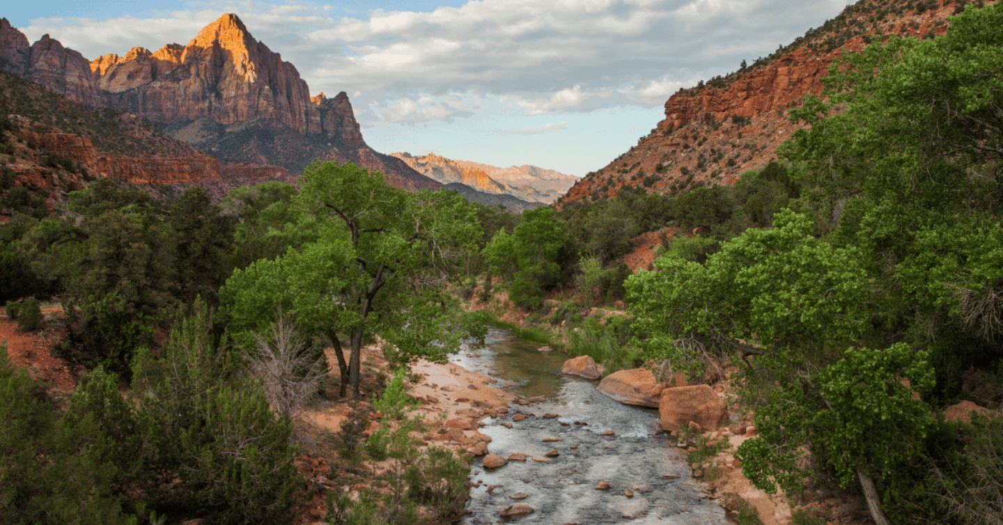 The Watchman and the Virgin River - Zion National Park