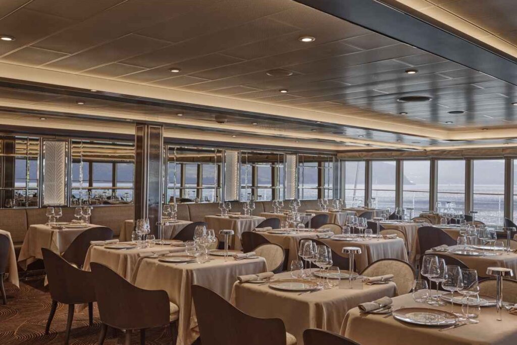The La Dame restaurant on the Silver Moon cruise ship in Alaska