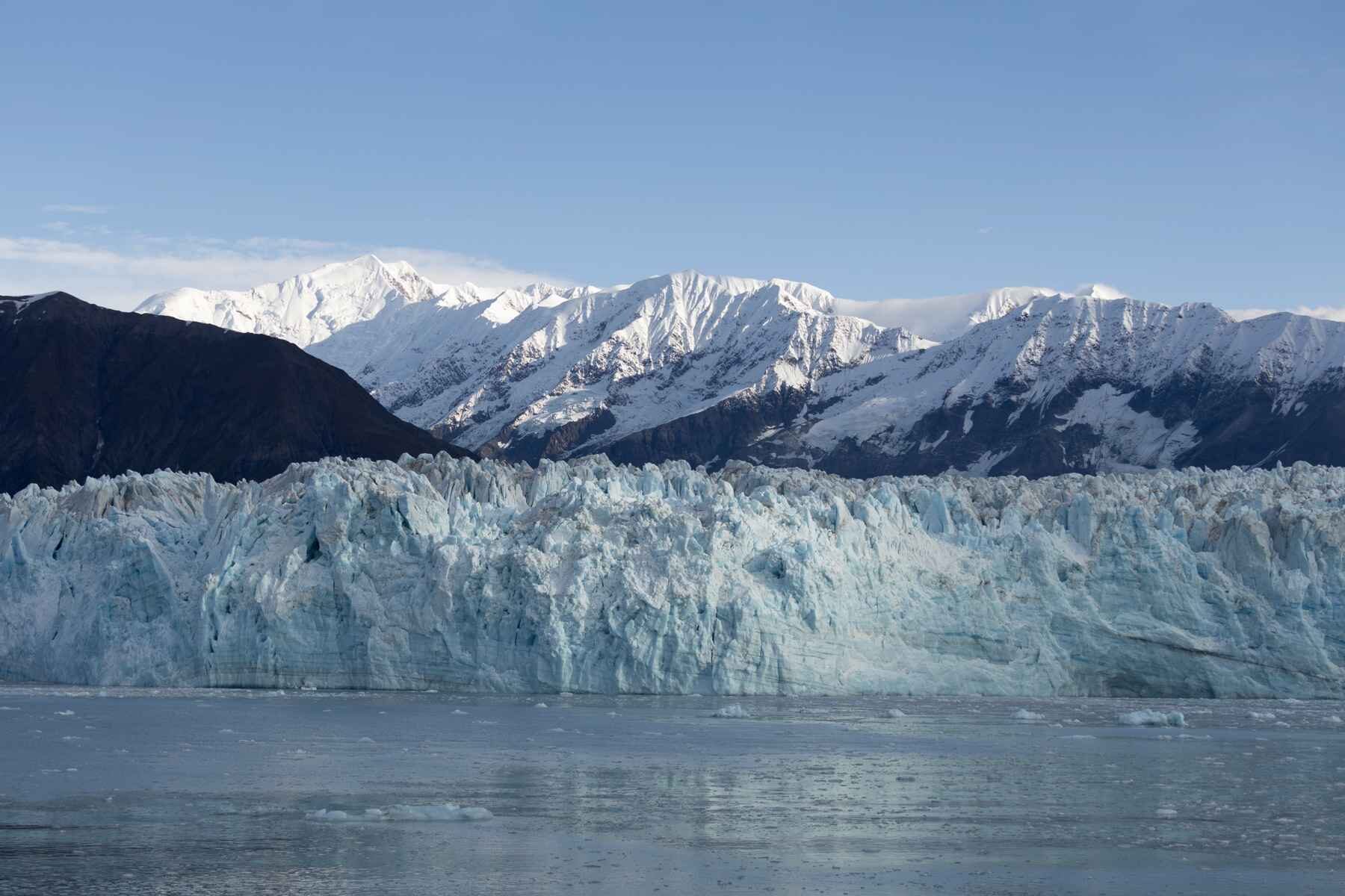 A view of the Hubbard Glacier in Alaska from the water