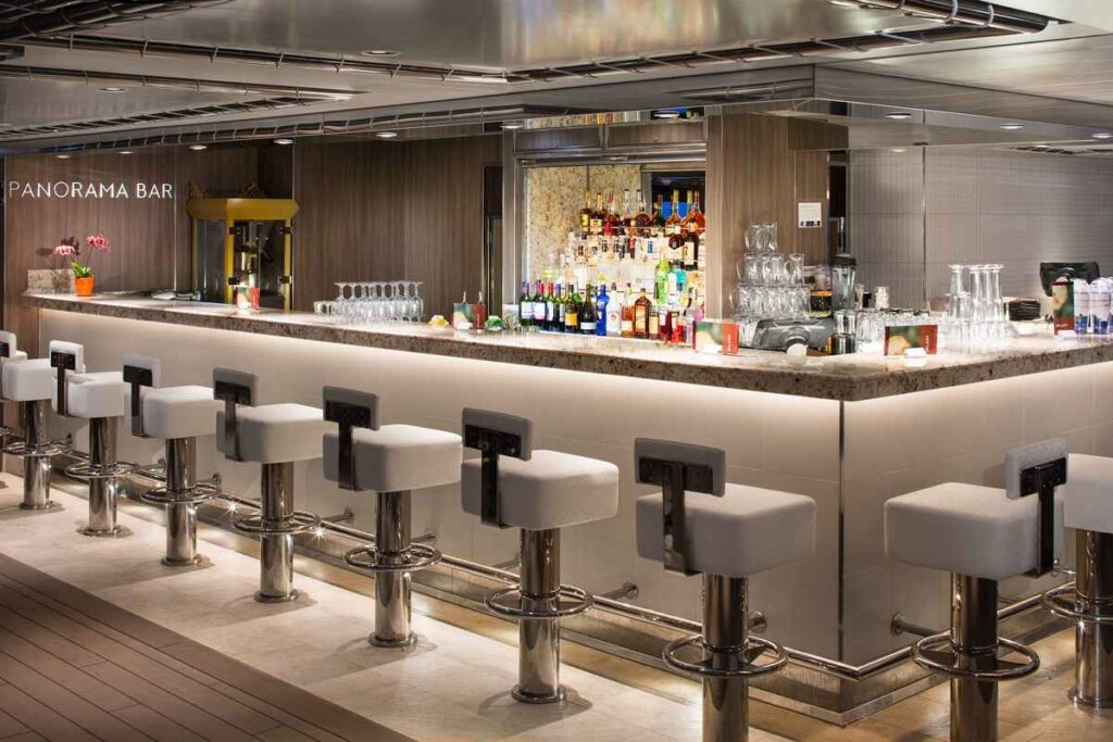 The Panorama Bar on the Koningsdam cruise ship