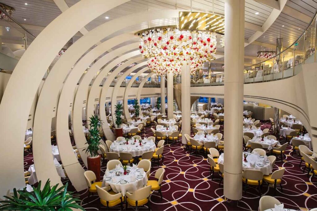Dining aboard the Koningsdam cruise ship in Alaska