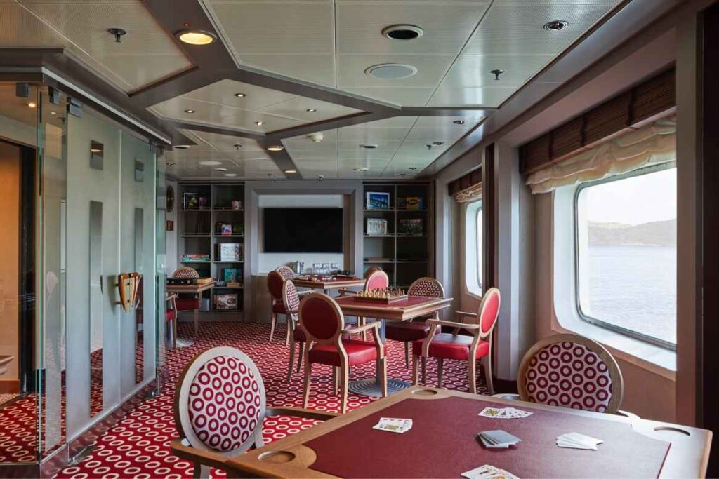 The card room aboard the Silver Whisper Cruise Ship in Alaska