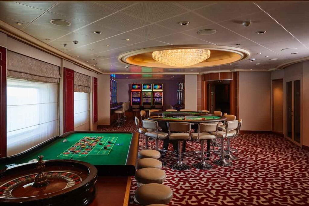 The casino aboard the Silver Whisper Cruise Ship in Alaska