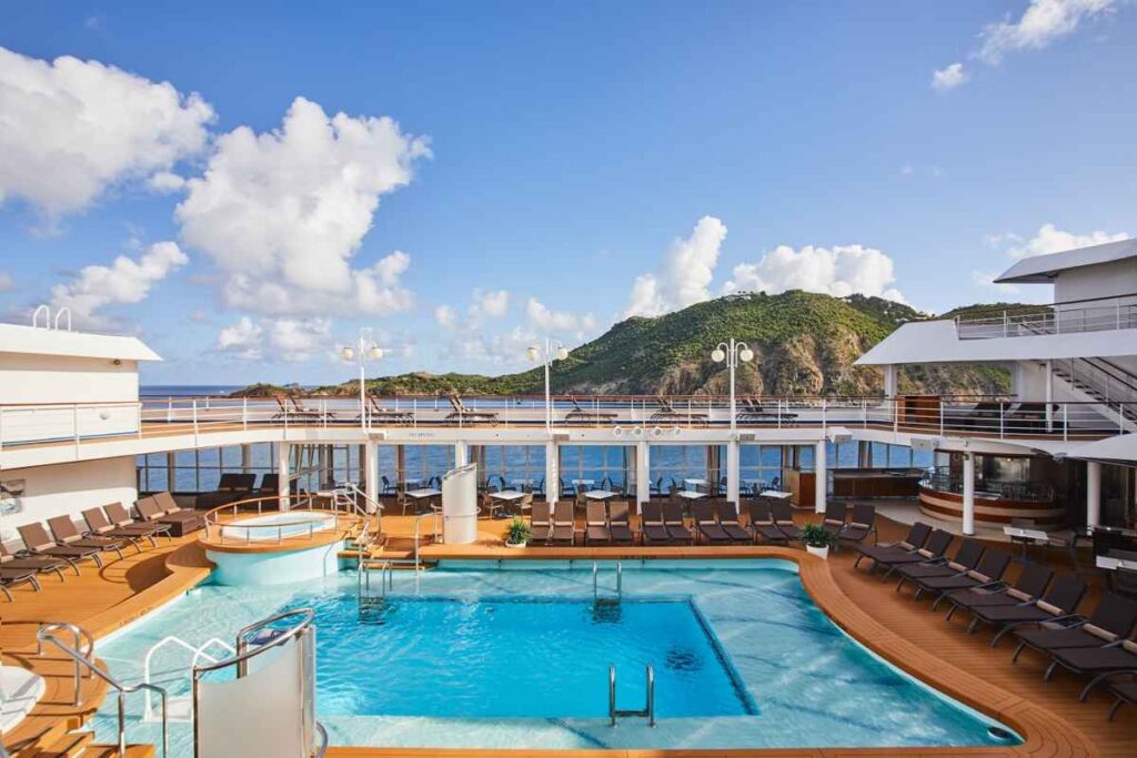 The pool on the Silver Whisper Cruise Ship in Alaska