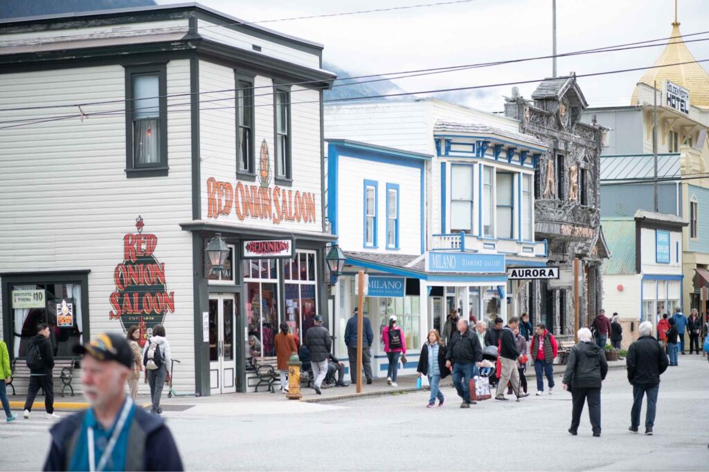 The historic town of Skagway in Alaska