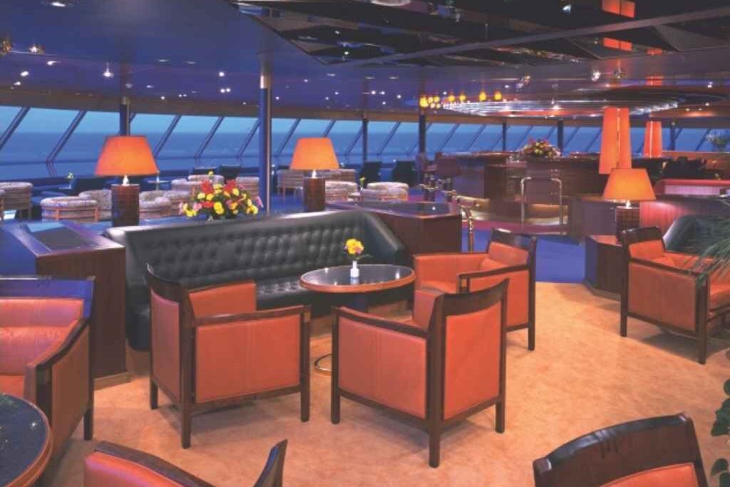 Inside lounge area aboard the Zaandam cruise ship
