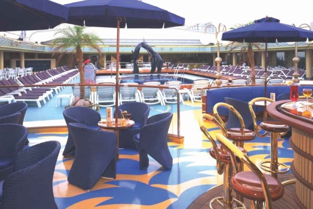 Pool-side area aboard the Zaandam cruise ship