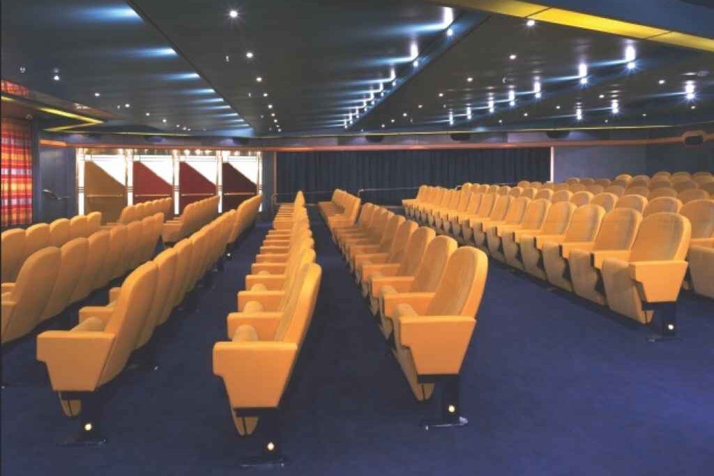 Entertainment area aboard the Zaandam cruise ship