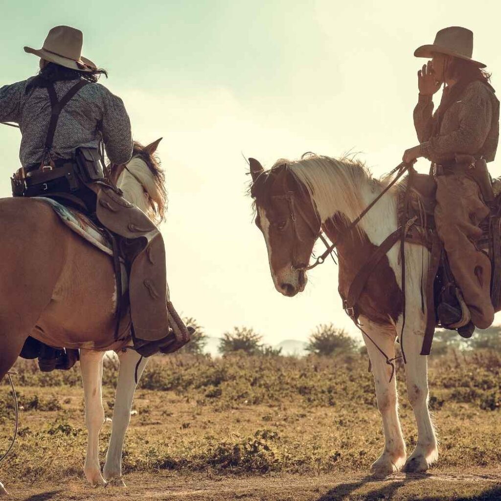 Cowboy riding a horse in Texas