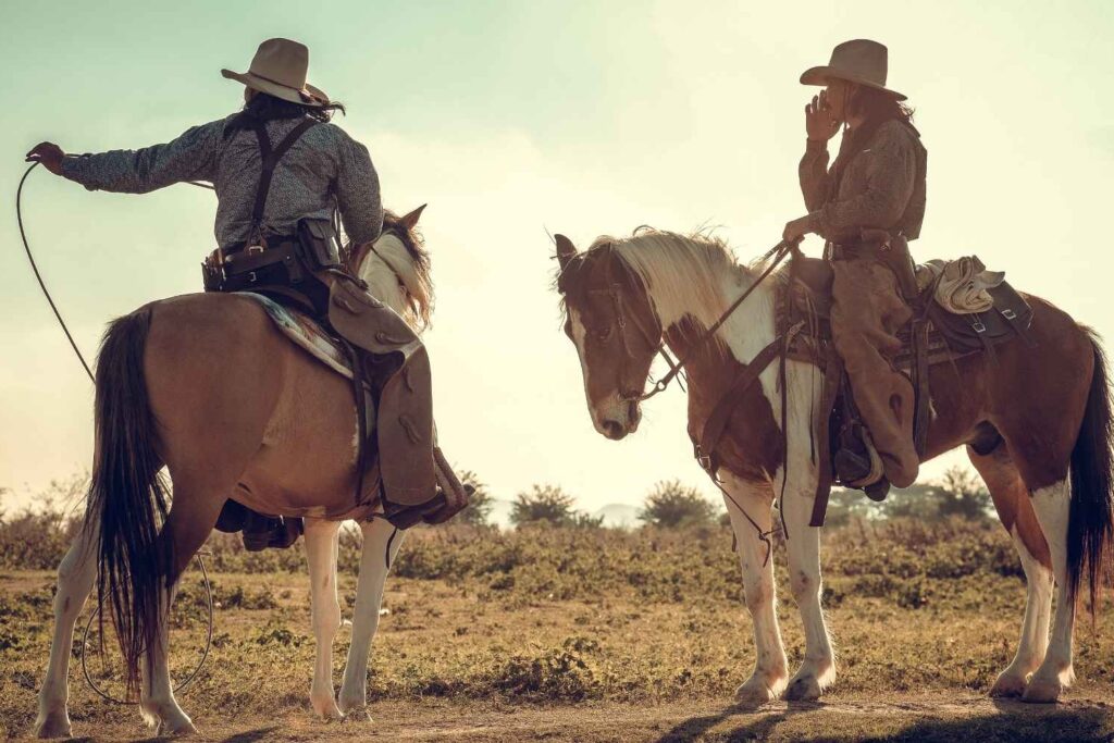 Cowboy riding a horse in Texas