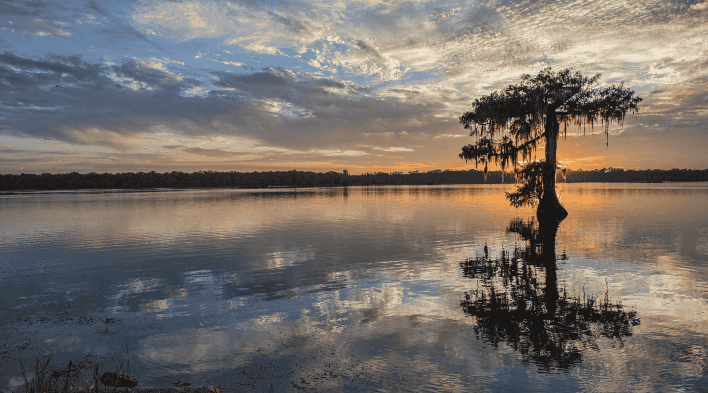 Sunset at Cypress Lake in St. Martin Parish Louisiana