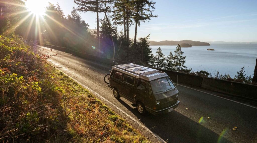 Motorhome travelling through Washington State USA