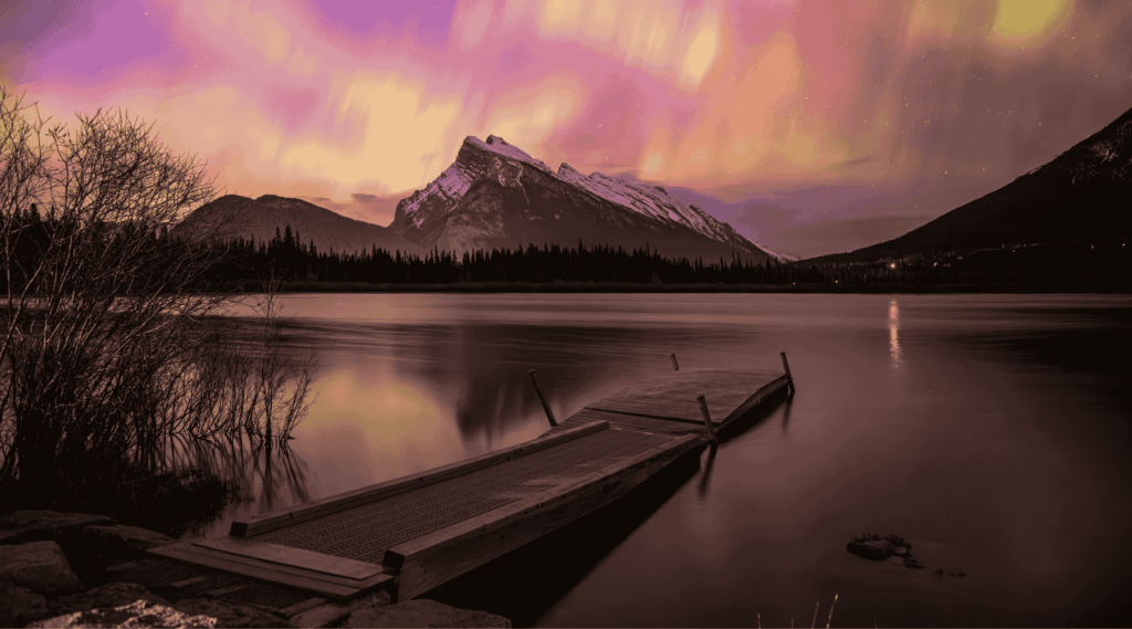 Aurora Borealis or Northern Lights, Alberta, Banff, Canada.