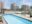 Rooftop pool at Vancouve Airport Marriott Hotel